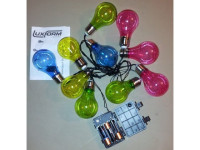 Barvne žarnice LED na vrvici 3 m, na baterije - NOVO - nerabljeno