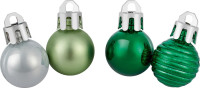 Božične kroglice Ø 2 cm plastika zelene in srebrne 30-delni set