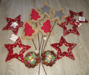 Božično novoletni okraski od 10-15 cm, prodam kot komplet