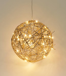 LED dekorativna krogla železo 20 cm x 20 cm zlata