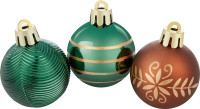 Set 7 božičnih krogel Ø 4 cm rjavo-zelen