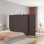 vidaXL Paravan 3-delni 525x180 cm rjavo blago