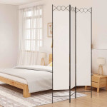vidaXL Paravan 3-delni bel 120x220 cm blago