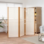 vidaXL Paravan 3-delni kremno bel 210x180 cm