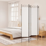 vidaXL Paravan 4-delni bel 160x200 cm blago