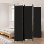 vidaXL Paravan 5-delni 250x220 cm črno blago