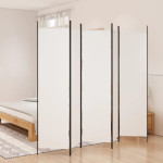 vidaXL Paravan 5-delni bel 250x200 cm blago