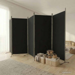 vidaXL Paravan 5-delni črn 433x180 cm blago