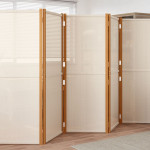 vidaXL Paravan 5-delni kremno bel 350x180 cm