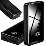 20000mAh prenosna baterija LED in 4x USB powerbank LCD črna