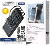Andowl Solarna Polnilna Baterija Powerbank 12.000 mAh