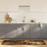 vidaXL Kuhinjska preproga večbarvna 60x180 cm pralna