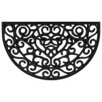 vidaXL Predpražnik polkrožen 45x75 cm guma