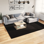 vidaXL Preproga s kratkimi vlakni mehka pralna črna 200x280 cm
