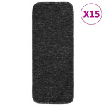 vidaXL Preproge za stopnice 15 kosov 60x25 cm antracitne nedrseče