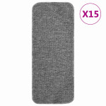 vidaXL Preproge za stopnice 15 kosov 60x25 cm sive nedrseče