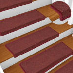 vidaXL Stopniščne preproge 15 kosov 65x21x4 cm bordo pravokotni rob