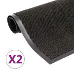 vidaXL Protiprašni predpražniki 2 x pravokotni taftani 40x60 cm črni