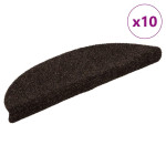 vidaXL Preproge za stopnice samolepilne 10 kosov 56x17x3 cm rjave polk