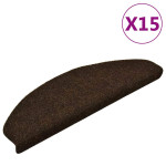 vidaXL Preproge za stopnice, samolepilne, 15 kosov, 65x21x4 cm, rjave,
