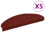 vidaXL Preproge za stopnice samolepilne 5 kosov 65x21x4 cm bordo rdeče