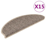 vidaXL Samolepilne preproge za stopnice sisal 15 kosov 65x21x4 cm