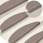 vidaXL Stopniščne preproge 15 kosov 65x21x4 cm temno bež polkrožne vel