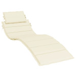 vidaXL Blazina za ležalnik krem 186x58x4 cm oxford tkanina