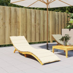 vidaXL Blazina za ležalnik krem 200x70x3 cm oxford tkanina