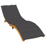vidaXL Blazina za ležalnik melanž antracitna 200x50x4 cm blago