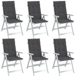vidaXL Blazina za stol 6 kosov melanž antracit 120x50x4 cm blago