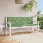 vidaXL Blazina za vrtno klop 2 kosa vzorec listov 150x50x7 cm blago