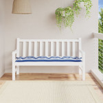 vidaXL Blazina za vrtno klop modro bele črte 150x50x7 cm oxford