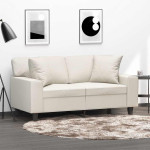 vidaXL Okrasna blazina 2 kosa krem 40x40 cm umetno usnje