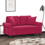 vidaXL Okrasna blazina 2 kosa vinsko rdeča 40x40 cm žamet