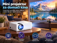 Mini projektor Vankyo HD 720p, podpora 1080p, do 200" - NAJNIŽJA CENA*