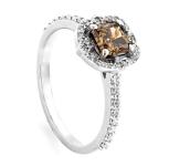 Zlat Diamantni zaročni prstan fancy