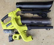 2-v-1 listni pihalnik in sesalnik Ryobi RY18BVXA + 5Ah baterija + poln