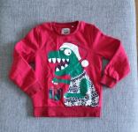 Kosmaten pulover C&A št. 134 božično-novoletni motiv