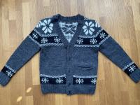 Moški zimski pulover - pletenina, siva z vzorci, Zara, vel. M