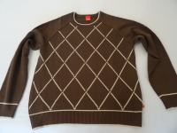 pulover SOLIVER, št.M, rjav z bež črtami - karo vzorec spredaj