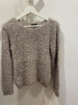 Comma pulover iz "kosmate" pletenine v vijolično-beli barvi (36)