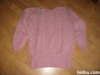 Ženski roza pulover, unikat, št. 40/42, s ptt
