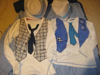 Majica s kravato in telovnikom+klobuk, vel.122-128 in 134-140