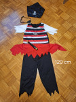 Pustni kostum GUSAR / PIRAT za otroke 120 cm