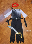Pustni kostum GUSAR / PIRAT za otroke 128 cm
