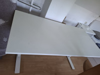 Dvižna pisalna miza, bela, 160x80 cm