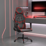 vidaXL Masažni gaming stol črno in vinsko rdeče umetno usnje