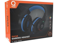 Gaming slušalke Qware Tulsa, črno modre, NOVE, originalno zapakirane