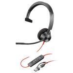 HP Poly Blackwire 3310 mono slušalke z USB-C in adapterjem USB-C/A, ce